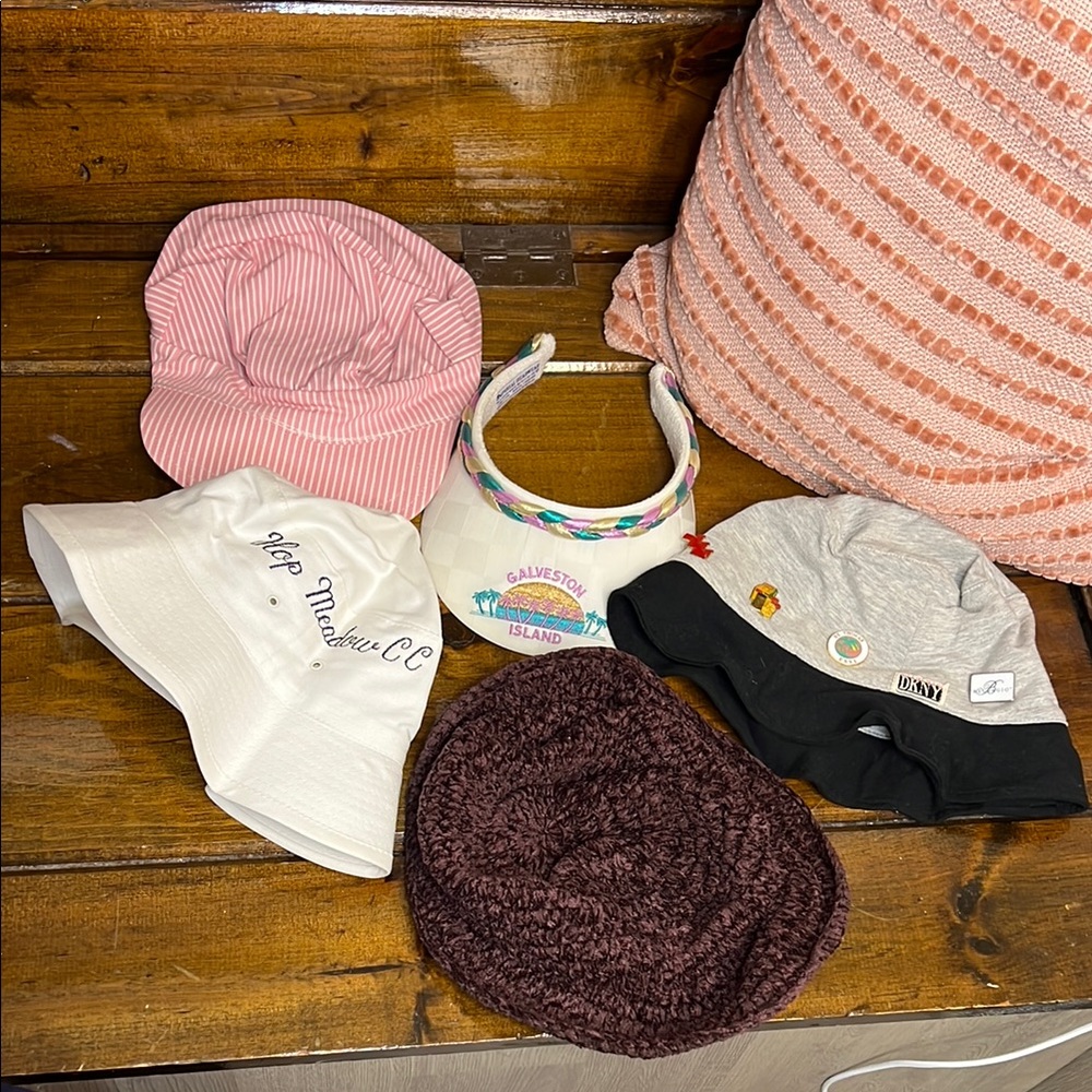 Women’s Vintage 80’s Multicolor Hat Collection- 5 Hats